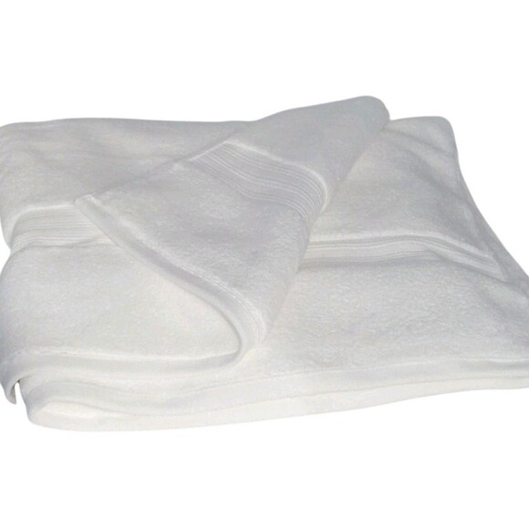 Brooks Brothers 8pc White Zero Twist Cotton Towel Set 2 Bath 2 Hand 4 Washcloths - Picture 13 of 15